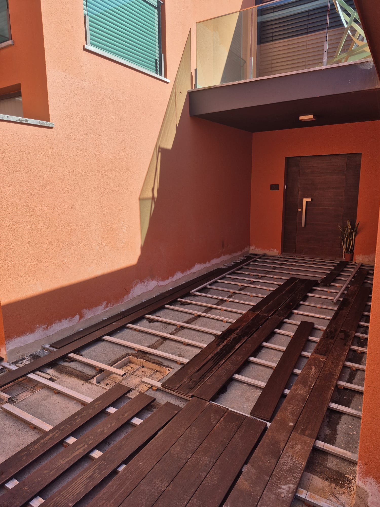 Estrutura de apoio para reparação de terraço